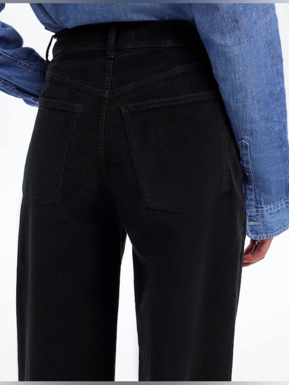 NWT Madewell Superwide-Leg Pants in Corduroy Black sz 30 - Picture 9 of 10